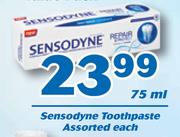 Sensodyne Toothpaste Assorted-75ml Each