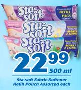Sta Soft Fabric Softener Refill Pouch Assorted-500ml Each
