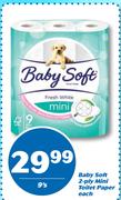 Baby Soft 2 Ply Mini Toilet Paper-9's Each