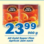 All Gold Super Fine Apricot Jam-900g Each