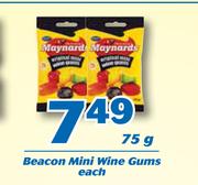 Beacon Mini Wine Gums-75g Each