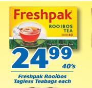 Freshpack Rooibos Tagless Teabags-40's
