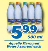 Aquelle Flavoured Water Assorted-500ml Each