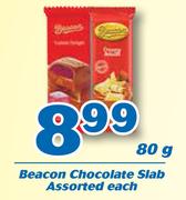 Beacon Chocolate Slab Assorted-80g Each