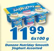Danone Nutriday Smooth Yoghurt Assorted-6 x 100g