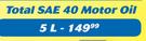 Total SAE 40 Motor Oil-5LTR