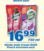 Handy Andy Cream Refill Pouch Assorted-750ml Each