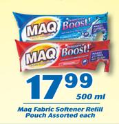 Maq Fabric Softner Refill Pouch Assorted-500ml Each