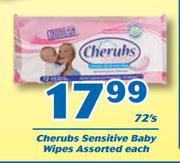 Cherubs Sensitive Baby Wipes Assorted-72's