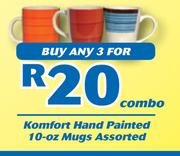 Komfort Hand Painted 10 oz Mugs Assorted-For Any 3