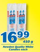 Newden Quality White Candles-450g Each
