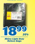 Rhino Light Duty Refuse Bags-20's