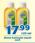 Dettol Antiseptic Liquid-125ml Each