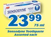 Sensodyne Toothpaste Assorted-75ml Each