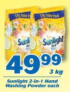 Sunlight 2-in-1 Hand Washing Powder-3Kg Each