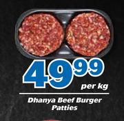 Dhanya Beef Burger Patties-Per kg