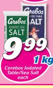 Cerebos Iodated Table/ Sea Salt-1Kg Each
