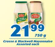 Crosse & Blackwell Mayonnaise-750g Each