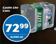 Castle Lite Cans-6 x 500ml