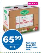 Fair Cape Long Life Full Cream Milk-6 x 1Ltr