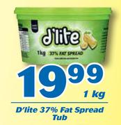 D'lite 37% Fat Spread Tub-1kg