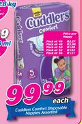 Cuddlers Comfort Disposable Nappies Pack Of 44-Per Nappy