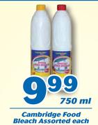 Cambridge Food Bleach-750ml Each