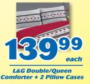 L&G Double/Queen Comforter + 2 Pillow Cases