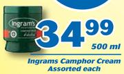 Ingrams Camphor Cream-500ml