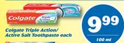 Colgate Triple Action/Active Salt Toothpaste-100ml