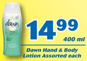 Dawn Hand & Body Lotion Assorted-400ml 