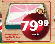 Ready Made Vanilla Birthday Cake-Each