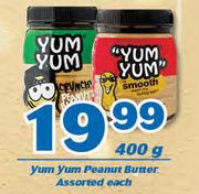 Yum Yum Peanut Butter Assorted-400g Each
