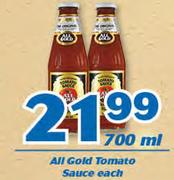 All Gold Tomato Sauce-700ml Each