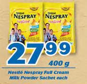 Nestle Nespray Full Cream Milk Powder Sachet-400g Each