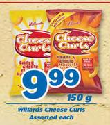 Willards Cheese Curls 150g-Each