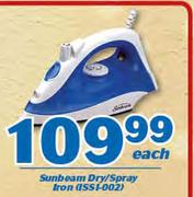 Sunbeam Dry/Spray Iron-Each