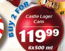 Castle Lager Cans-2 x 6 x 500ml