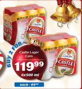 Castle Lager Cans-2 x 6 x 500ml