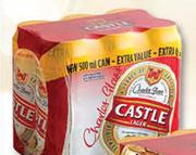 Castle Lager Cans-6 x 500ml Each