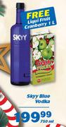 Skyy Blue Vodka-750ml With Free Liqui Fruit Cranberry-1Ltr