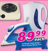 Sunbeam Auto Kettle / Idea Steam / Spray Iron-Each