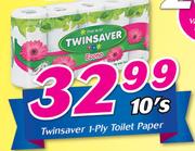 Twinsaver 1-Ply Toilet Paper 10’s