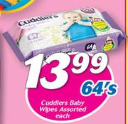 Cuddlers Baby Wipes 64’s-Each