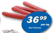 Butchery Red Viennas-Per Kg
