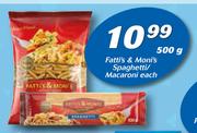 Fatti's & Moni's Spaghetti/Macaroni-500g Each