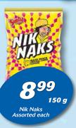 Nik Naks Assorted-150g Each