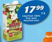 Liqui-Fruit  100% Fruit Juice Assorted-1Ltr Each
