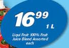 Liqui Fruit 100% Fruit Juice Blend-1Ltr Each