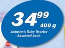 Johnson’s Baby Powder-400g Each